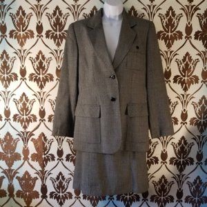 KASPER & CO. ASL 2-Piece Skirt/Jacket/Blazer Suit Wool Blend-Tweed? Women's 8